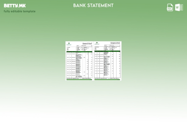 Модерен стил ОАЕ Дубаи Исламски банкарски извод на сметката шаблон страници со з